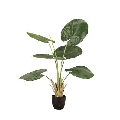 China Indoor Plants Floor Style Statistical Institute Trees Living Room Decoration Bonsa Plants Round Palm Potted Nordic Minimalist Artificial Leaf for sale