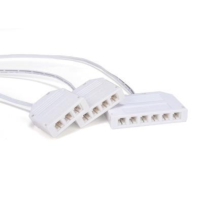 China To Connect LED Cabinet Lights 1 to 3/4/6 Ports Splitter Box 150mm Female Led Splitter Cable LED Black White Splitters For LED Strip for sale