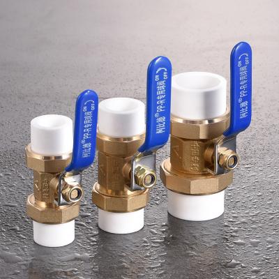 China Plastic Ball Valve Llave De Bola Llave De Paso Pn 25 General Ppr Brass Ball Valve Ppr Fitting Female Union for sale