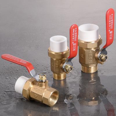 China PVC General Union Double 20*20 Brass Ppr Ball Valve With Price List for sale