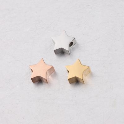 China TRENDY 8x7.7mm DIY Custom Jewelry Findings Accessories Making Stainless Steel STAR Charms Dangle Spacer Beads for sale