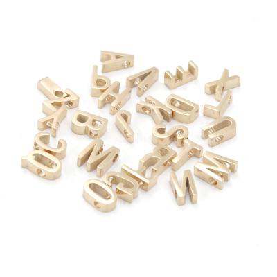 China Rose Gold DIY Stainless Steel Jewelry Pendant Making Accessories Hide Stainless Steel Capital Letter Alphabet Charm Beads for sale