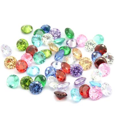 China DIY Jewelry Accessory Twelver Colors 5mm CZ Zircon Synthetic Round Zircon Beads Stone Birthstone For DIY Jewelry Making for sale