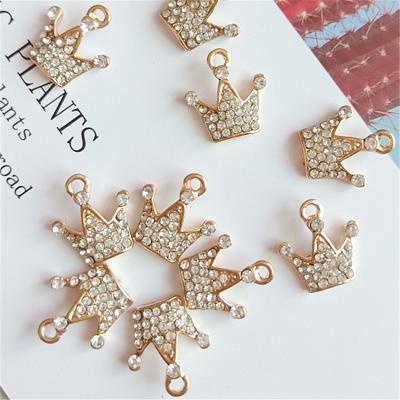 China 8x12mm AccessoriesCrystal Cute Rhinestone Zinc Alloy Crown Shape Charms Alloy Dangle Charm DIY Finding for sale