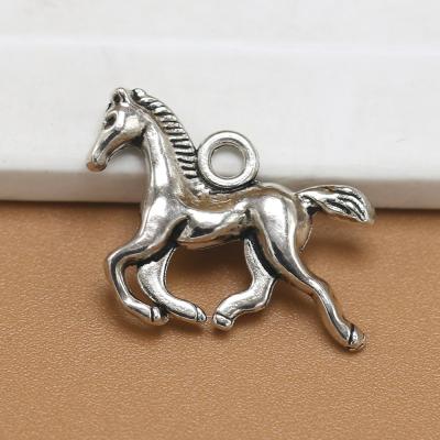 China Vintage Animal Horse Shape DIY Making Antique Silver Zinc Alloy Charm Pendants Jewelry Accessories Finding for sale