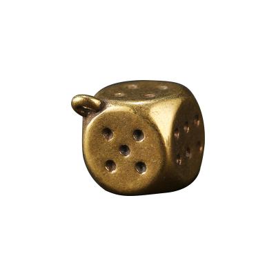 China 2019 New Arrived Solid Necklace 3D Lucky Dice Charm Pendant Brass Jewelry Metal Jewelry Ornament for sale