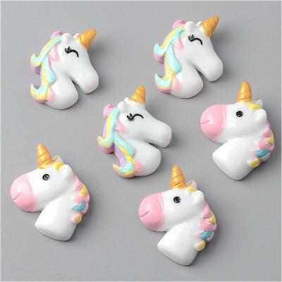 China Europe 30X23MM Cartoon Resin Unicorn Flat Back Cell Phone Charms Pendants Charm For DIY for sale