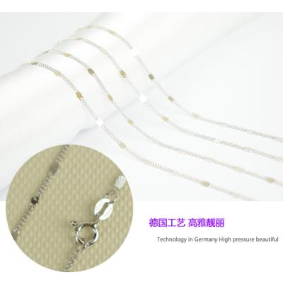 China High Quality CLASSIC 925 Sterling Necklace 1.8MM Sterling Silver Platinum Plated Necklace 925 Jewelry Chain for sale