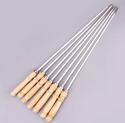 China Easily Cleaned Outdoor Cooking BBQ Skewers For Grilling Stainless Steel Skewers GRILL Needle Sticks Metal Skewers For Meat Shrimp Chicken for sale