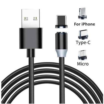 China Mobile Phone 3 in 1 Mobile Phone Magnetic Cable For Android 8Pin/Type C/Micro USB Magnetic Cable for sale