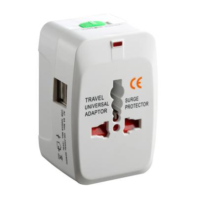 China ABS Universal Mini World Travel Adapter with 2 USB Port Charger EU USA R-U AUS Plug for sale