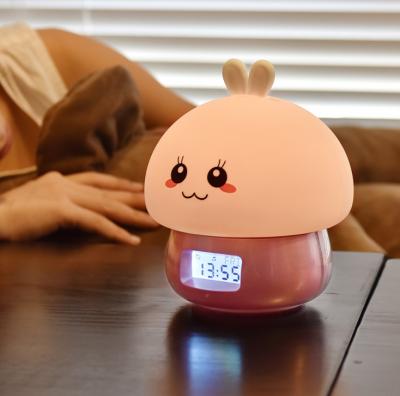 China DC5V Silicone Night Light Alarm Clock 1000mA Battery For Kids for sale