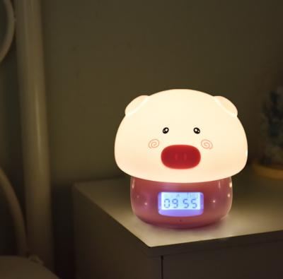 China LCD Display 50000h Kids Alarm Clock 450g Intelligent Pig design for sale