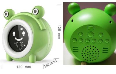 China Green Frog Kids Alarm Clock 14.5*8.6*13CM wake up light ABS Material for sale