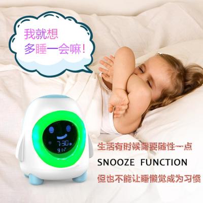 China Sleep Training Kids Alarm Clock Penguin 3 LED color changing ROHS approval for sale