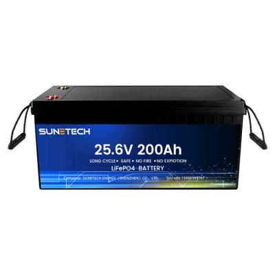 China Safe Cheap Factory Customized LiFePO4 200Ah Sunetech-24V 200ah Solar Energy Storage Systems Deep Cycle LCD Display 24V 200Ah Lithium Battery for sale