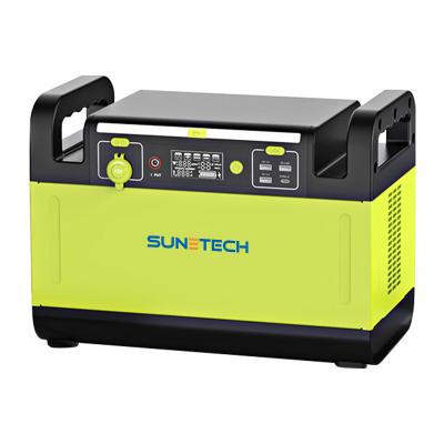 China Sunetech ISO Manufacturer Large Capacity Pure Sine Wave 1500W Outdoor Home Backup Solar Power Generator Portable Power Station for sale