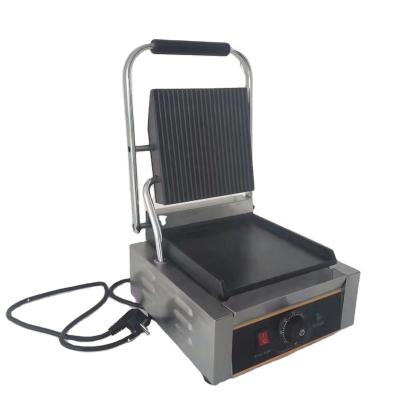 China Sensitive electric flat plate fluted griddle stainless steel grill roast bread bakery machine BBQ half for BBQ for sale