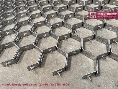 China Hex-mesh Grating | stainless steel 309 | 19X1.5mm strips | 50mm hexagonal hole -HESLY group for sale