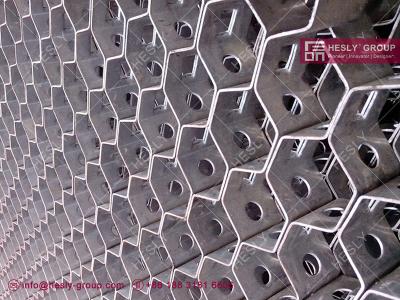 China AISI304H Hexsteel H type | 19mmX1.5mm steel strip | 46mm hexagonal hole | 3'X10' for sale