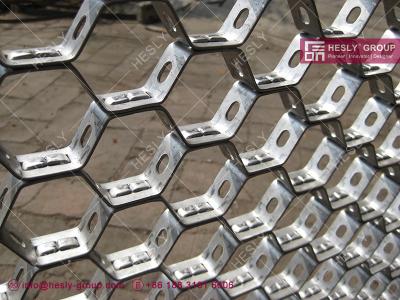 China ASTM 321 | Hexsteel Mesh for metallurgival industry | Strip thickness 2.0mm| 25mm strip height | 46mm hole -HESLY group for sale