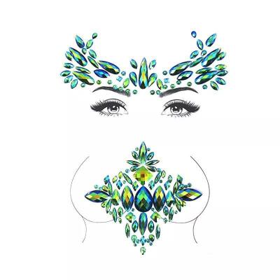 China Temporary Transfer BODY Rhinestone Temporary Tattoo Sticker Tattoo Custom Design Face Gem And Body Gem For Party for sale