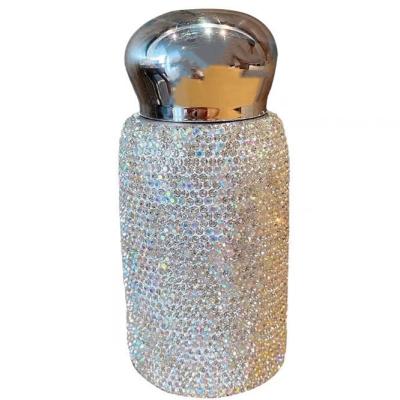 China Cute 304 Stainless Steel Thermos Cup Ladies Student Cup TIKTOK Net Red Cute INS PORTABLE Mini Diamond Pocket for sale