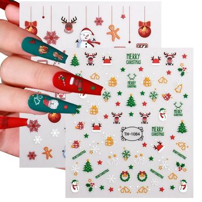 China Nail Beauty Products Christmas Nail Stickers Mixed DIY Instagram Nail Snowman Christmas Tree for sale