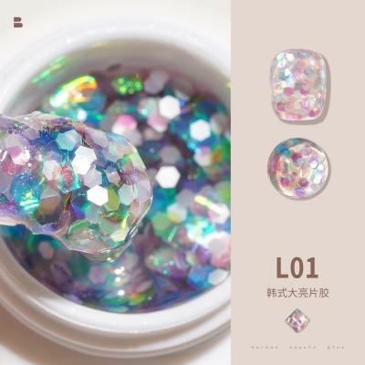 China Nail Art Beauty Big Glitter Summer 2022 Instagram Style Magic Color Magic Color Nail Glitter Gel for sale