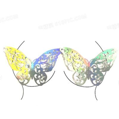 China New Provisional Tiktok Disposable Tiktok Chest and Body Gem Body Gem Body Gem Laser Gold Butterfly Paper for sale