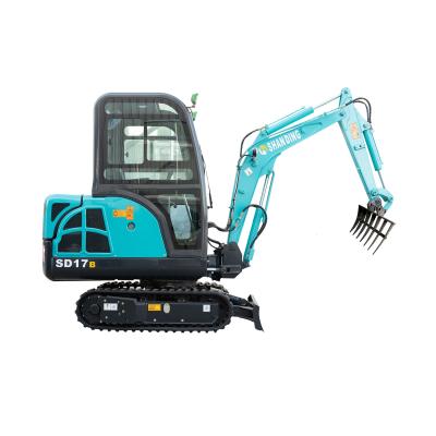 China Construction material stores farm use 1.8 ton mini excavators dgger SD17B mini crawler excavator for sale