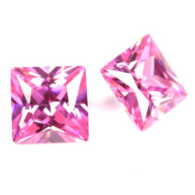 China Color Play Or Fire Wuzhou Loose Gemstones Synthetic Zircon Princess Cut CZ Loose Stones Colored Gemtones For Jewelry for sale