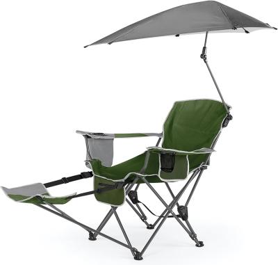 China Suntour Contemporary Wholesale Portable 3-Position Sofa Folding Camping Beach Chair with Footstool and Canopy for sale