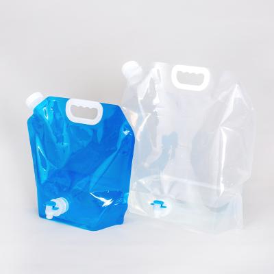 China Food Grade 5L 10L PP Water Storage Outdoor Hiking Portable Folding Water Bag With Handle for sale