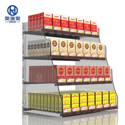 China Smoke Shops Tobacco Stores Convenience Store / Supermarket New Design Acrylic Cigarette Display Racks Wall Mounted Tobacco Shelf Display Cabinet for sale