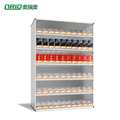 China Single-Sided Durable Metal Supermarket Rack Shelf Tobacco Cigarette Display Cabinet Durable Display Case for sale