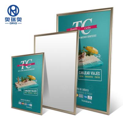 China Advertising Display Banners Gold A0 Aluminum Poster Frame Use Advertising Display Banners Fair 50*70 Snap Frames for sale