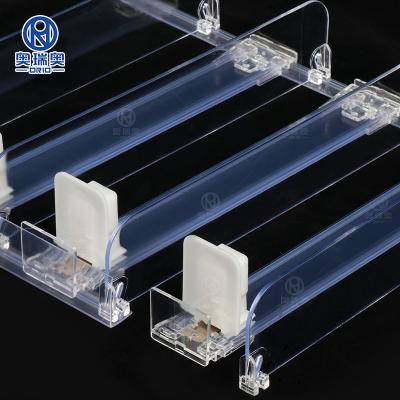 China Supermaerket Show Plastic Shelf Dividers Loading With Spring Bottle Cigarette Shelf Pusher for sale