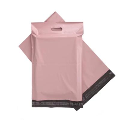 China Tearproof Ready Stock Ads Poly Apparel Packaging Pink Bugs With Handle for sale