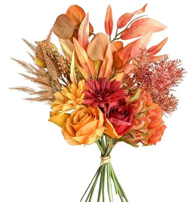 China Eco-Friendly Artificial Botanical Silk Ornament Wedding Flower Arranging Bouquet Plastic Faux Flower Table Centerpiece for sale