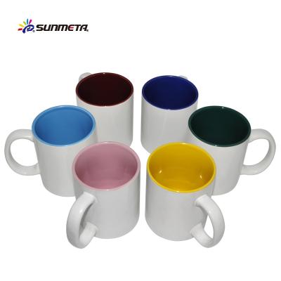 China Sunmeta Viable 11oz Stoneware Inside Color Mug Sublimation Coating Liquid Mugs Wholesale for sale