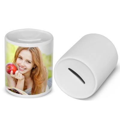 China Sublimation coated to print good quality wholesale price hot sale white sublimation coated print ceramic piggy bank for sale