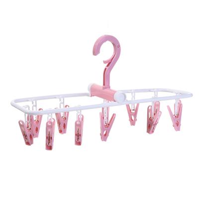 China Behind Doors/On Walls Hot Selling Products Household Folding Portable 12 Staples Underwear Socks Drying Rack Sling Hanger for sale