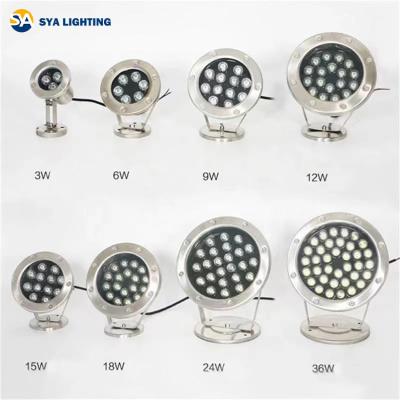 China SYA-402 P68 LANDSCAPE 316L Stainless Steel 3w 6w 12v Outdoor IP68 Led Underwater Spot Lights for sale