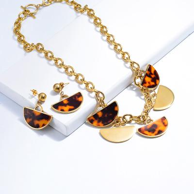 China Baoyan Gold Stainless Steel Jewelry Fashion Leopard Women Jewelry Sets for sale