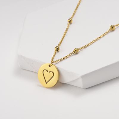 China Fashion Baoyan Pendant Necklace Wholesale Environmentally Friendly Heart Stainless Steel Thin Layer Gold for sale