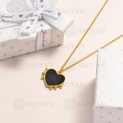 China BAOYAN Copper Wholesale Cheap Gold Plated Enamel Jewelry Heart Necklace for sale