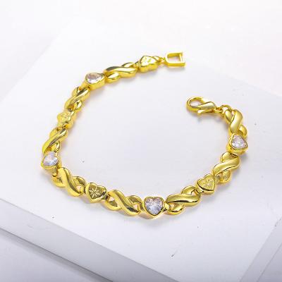 China FASHIONABLE Women 18k Gold Bangle Silver Plated Brass Jewelry For Wedding for sale