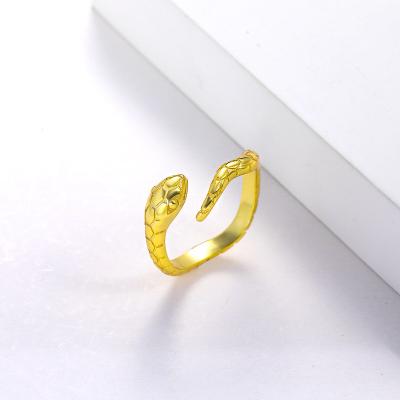 China TRENDY Gold Plated Fashion Jewelry Brass Snake Diamond Ring For Women for sale