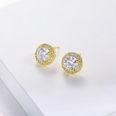 China Vintage Stud Earrings Gold Plated Brass Jewelry Women Wedding Jewelry Trendy for sale